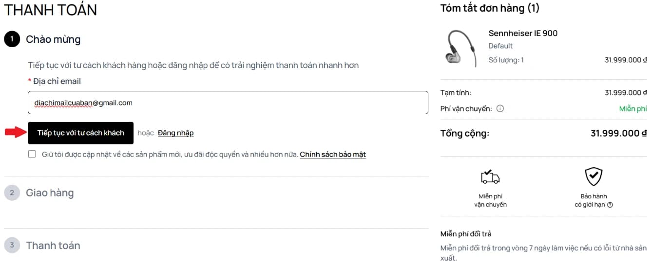 Fill email info
