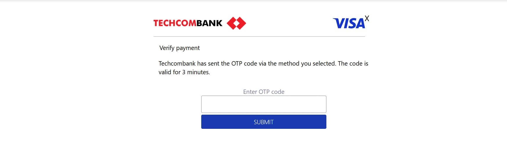 Input OTP code
